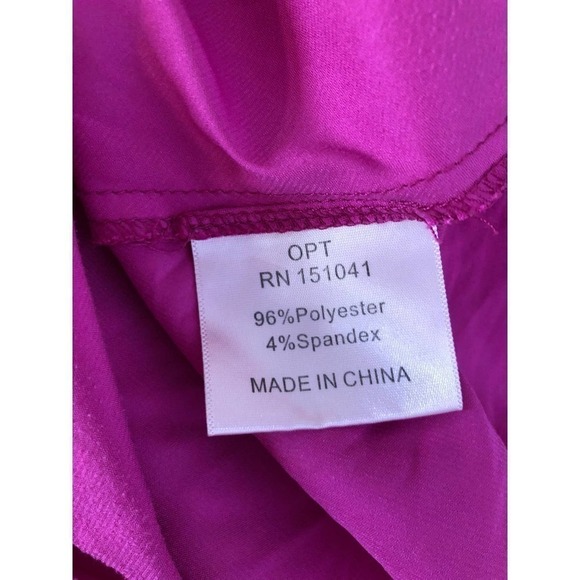 O.P.T Dona Dress Slip Slinky V Neck Satin Pink M - Picture 9 of 11